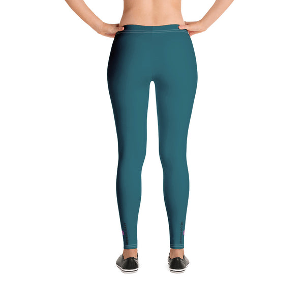 Dark Teal Blue Women's Leggings - Heidikimurart Limited 