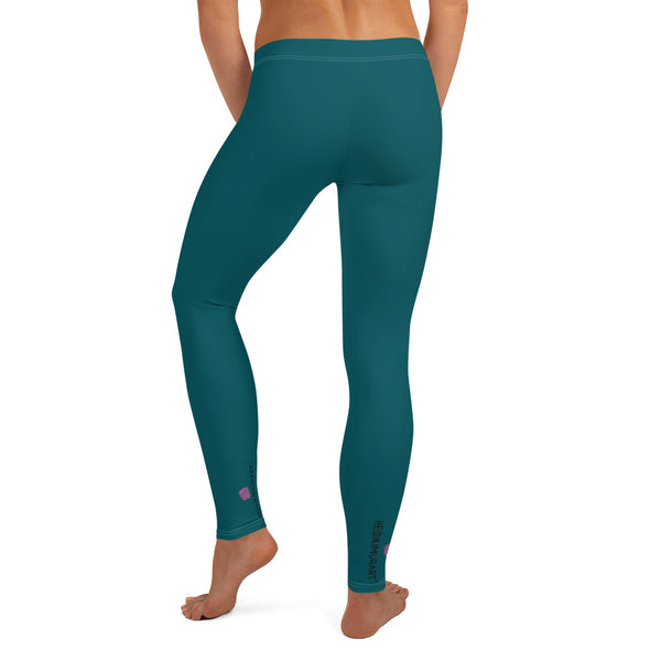 Dark Teal Blue Women's Leggings - Heidikimurart Limited 