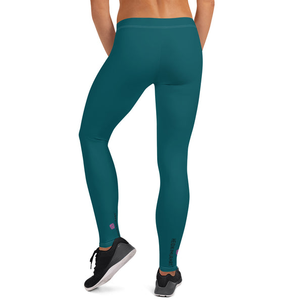 Dark Teal Blue Women's Leggings - Heidikimurart Limited 