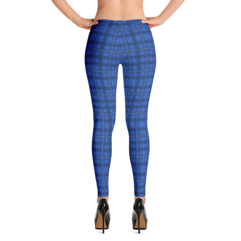 Royal Blue Plaid Women's Leggings