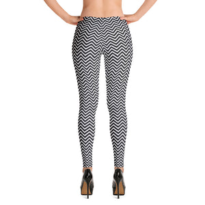 Black White Chevron Women's Leggings