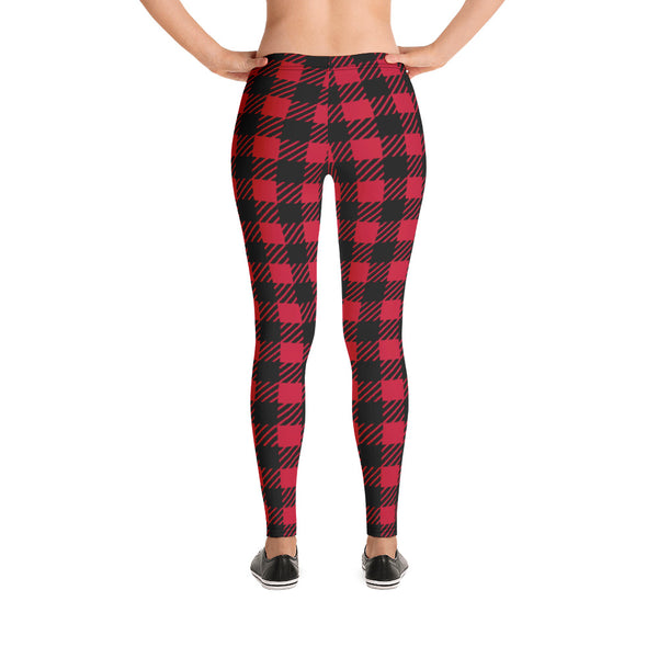 Buffalo Red Plaid Print Leggings