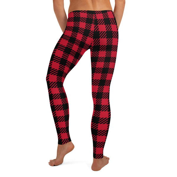 Buffalo Red Plaid Print Leggings