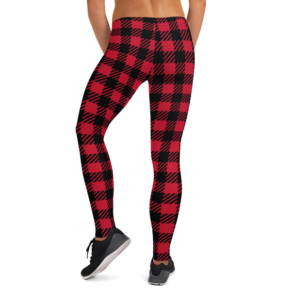 Buffalo Red Plaid Print Leggings