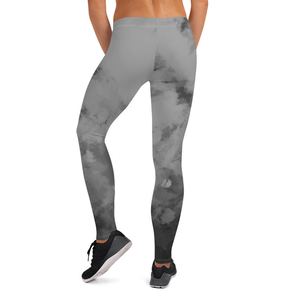Gray Abstract Casual Leggings