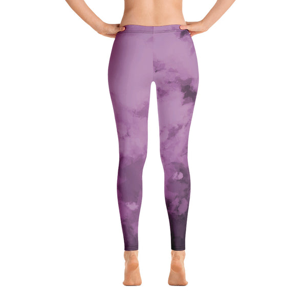 Purple Abstract Women's Casual Leggings