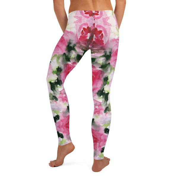 Pink Rose Floral Leggings