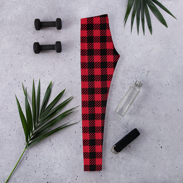 Buffalo Red Plaid Print Leggings