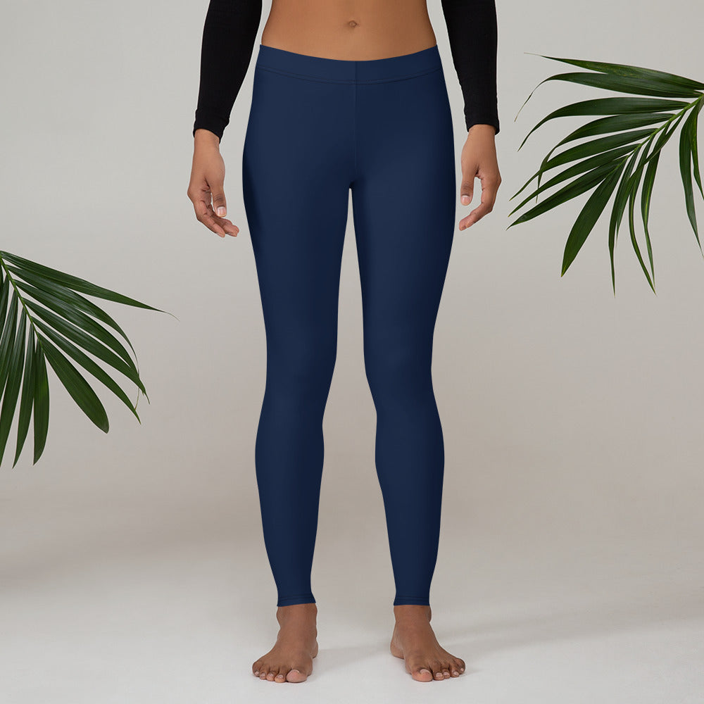 Navy Blue Women's Casual Leggings, Premium Luxury Designer Women's