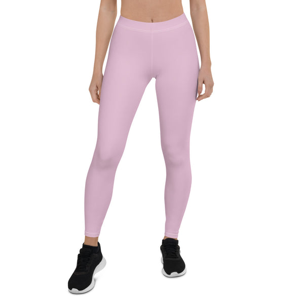 Pink Women's Casual Leggings, Solid Pink Color Fashion Fancy Women's Long Dressy Casual Fashion Leggings/ Running Tights - Made in USA/ EU/ MX (US Size: XS-XL)