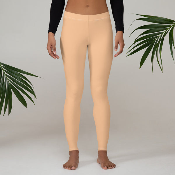Nude Color Women's Casual Leggings, Solid Nude Pale Color Fashion Fancy Women's Long Dressy Casual Fashion Leggings/ Running Tights - Made in USA/ EU/ MX (US Size: XS-XL)