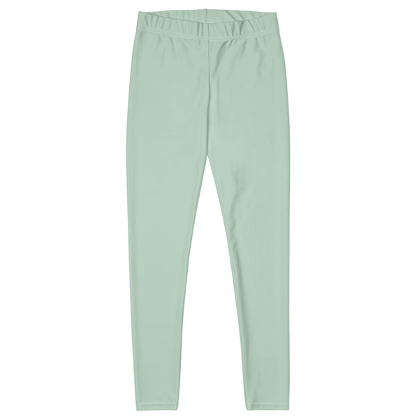 Pastel Green Women's Casual Leggings, Solid Light Green Color Fashion Fancy Women's Long Dressy Casual Fashion Leggings/ Running Tights - Made in USA/ EU/ MX (US Size: XS-XL)