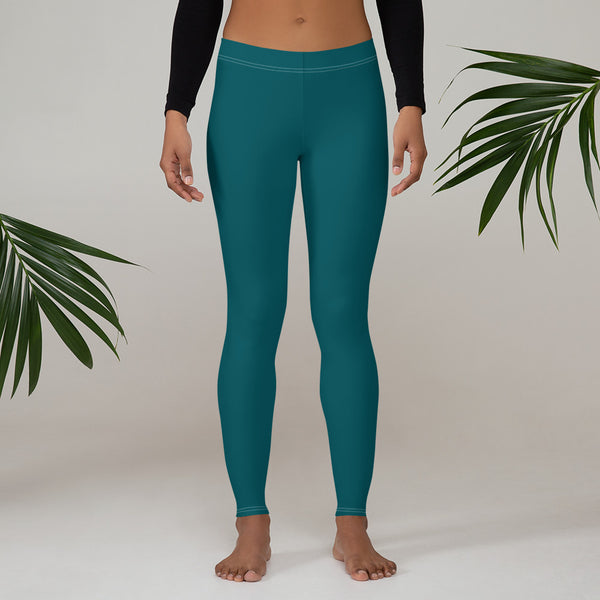 Dark Teal Blue Women's Leggings - Heidikimurart Limited 