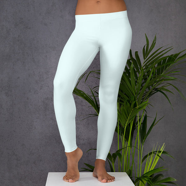 Light Blue Women's Casual Leggings, Solid Pastel Blue Color Fashion Fancy Women's Long Dressy Casual Fashion Leggings/ Running Tights - Made in USA/ EU/ MX (US Size: XS-XL)