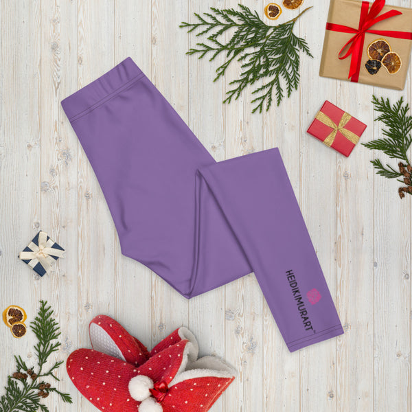 Purple Solid Color Women's Leggings - Heidikimurart Limited 