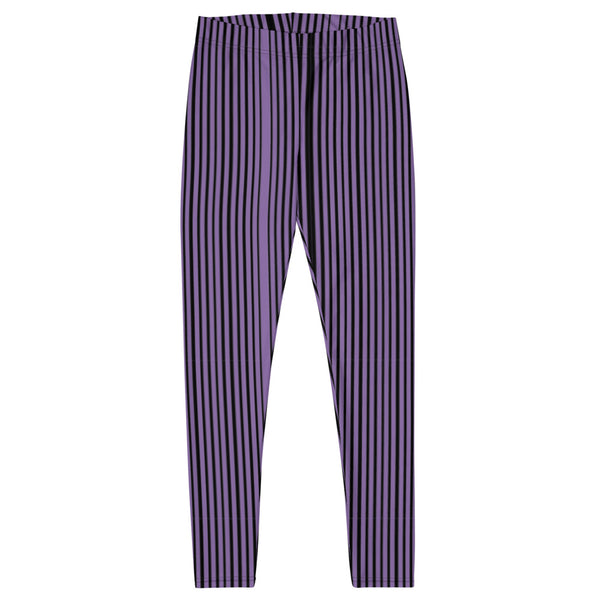 Purple Striped Casual Leggings - Heidikimurart Limited 