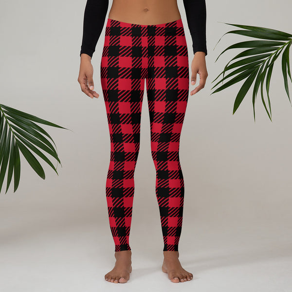 Buffalo Red Plaid Print Leggings