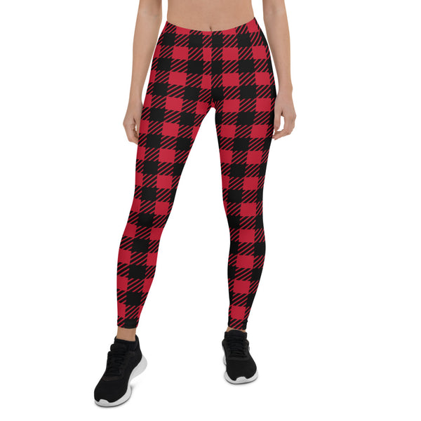 Buffalo Red Plaid Print Leggings