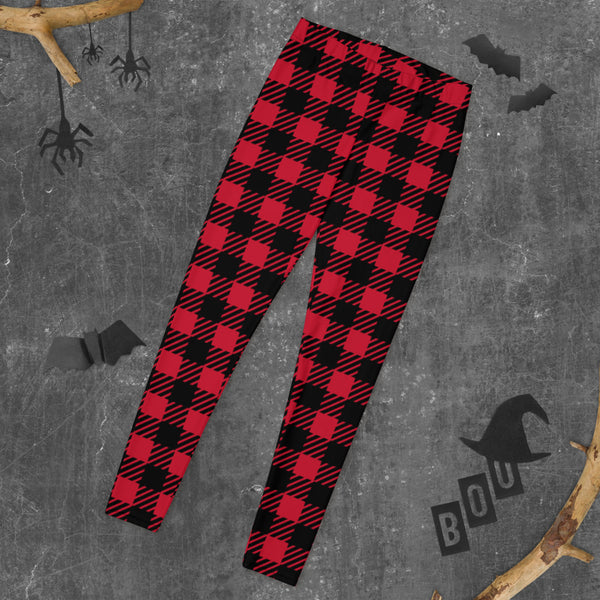 Buffalo Red Plaid Print Leggings