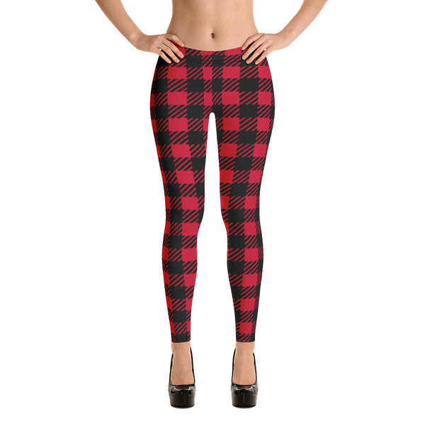 Buffalo Red Plaid Print Leggings