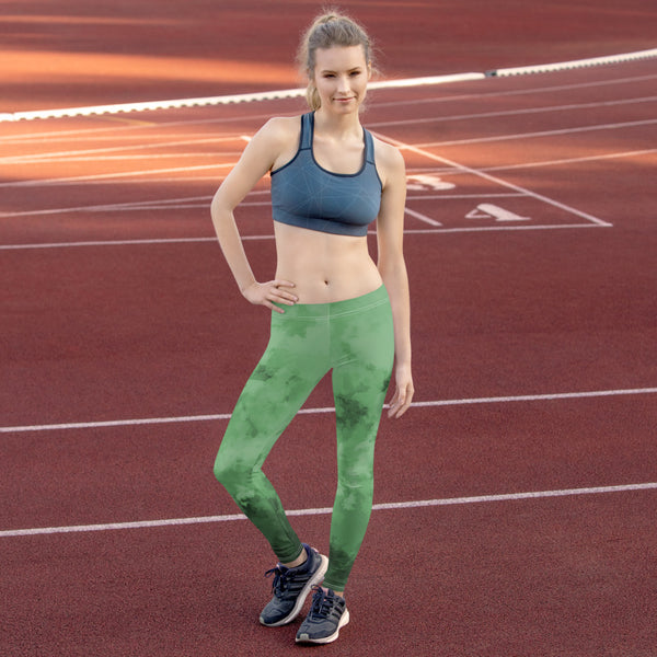 Green Abstract Leggings