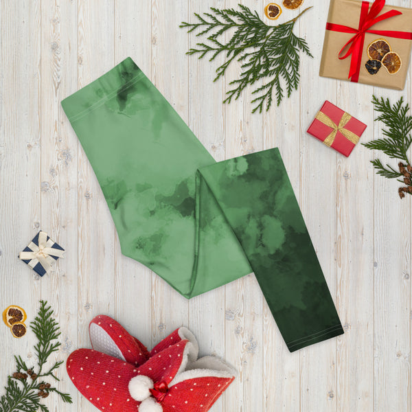 Green Abstract Leggings