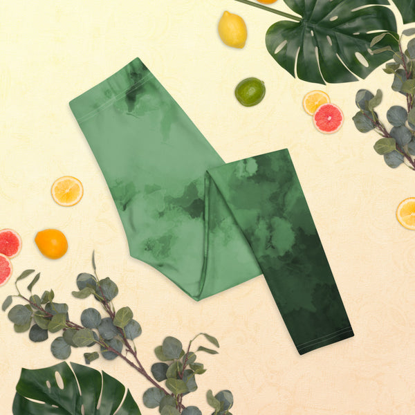 Green Abstract Leggings