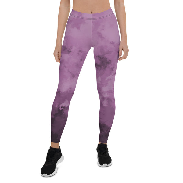 Purple Abstract Women's Casual Leggings