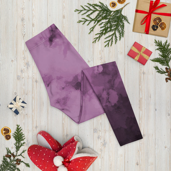 Purple Abstract Women's Casual Leggings