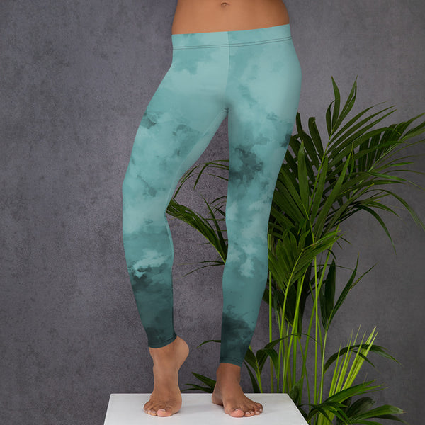 Blue Abstract Rose Women's Leggings