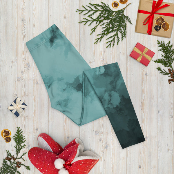 Blue Abstract Rose Women's Leggings