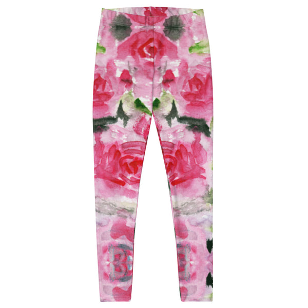 Pink Rose Floral Leggings