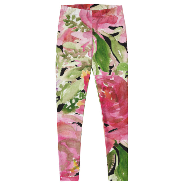 Pink Rose Floral Leggings