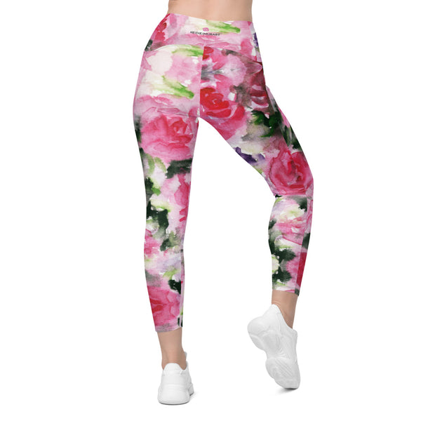 Pink Roses Leggings with pockets