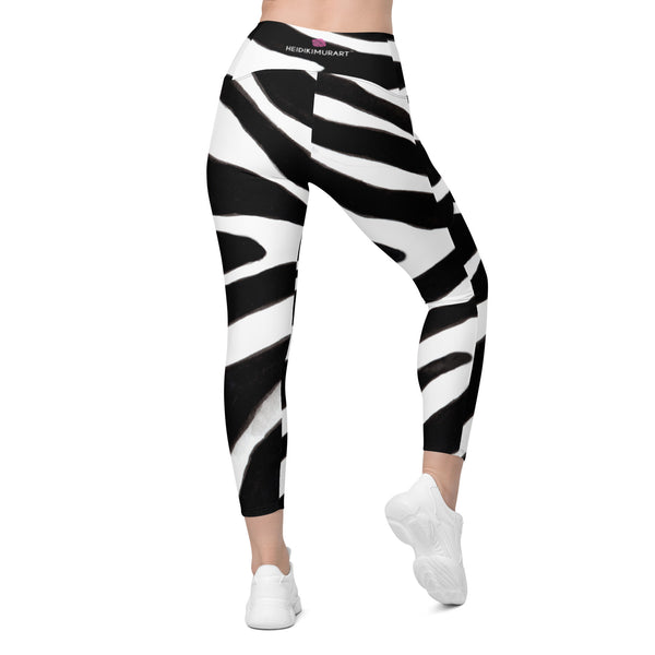 Black Zebra Leggings with pockets