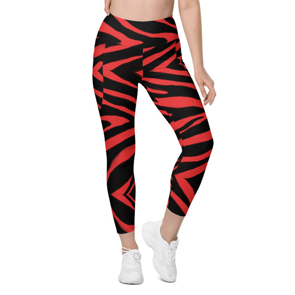 Red Zebra Leggings with pockets