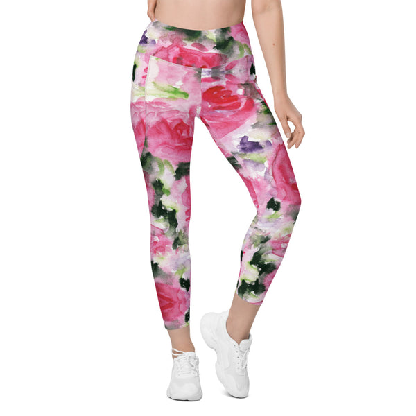 Pink Roses Leggings with pockets