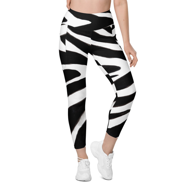 Black Zebra Leggings with pockets