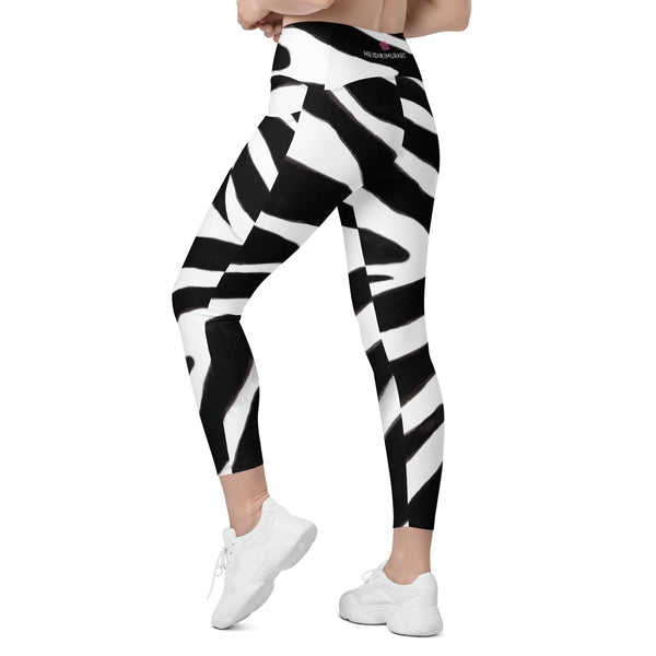 Black Zebra Leggings with pockets