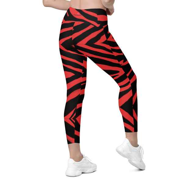 Red Zebra Leggings with pockets