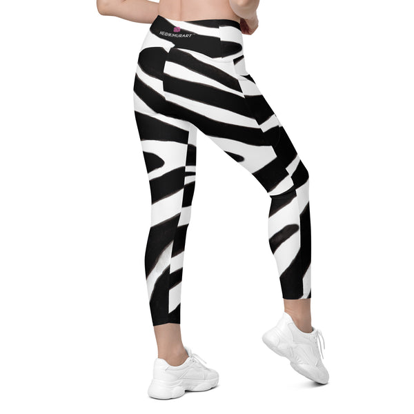 Black Zebra Leggings with pockets