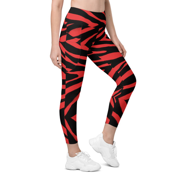 Red Zebra Leggings with pockets