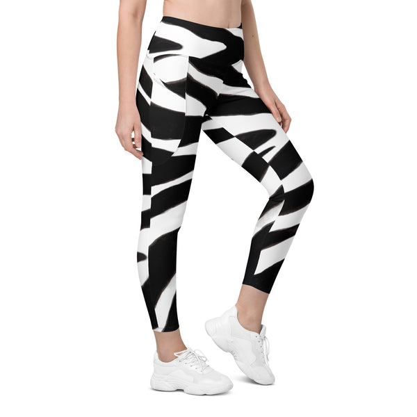 Black Zebra Leggings with pockets