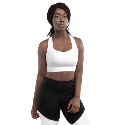 White Longline sports bra