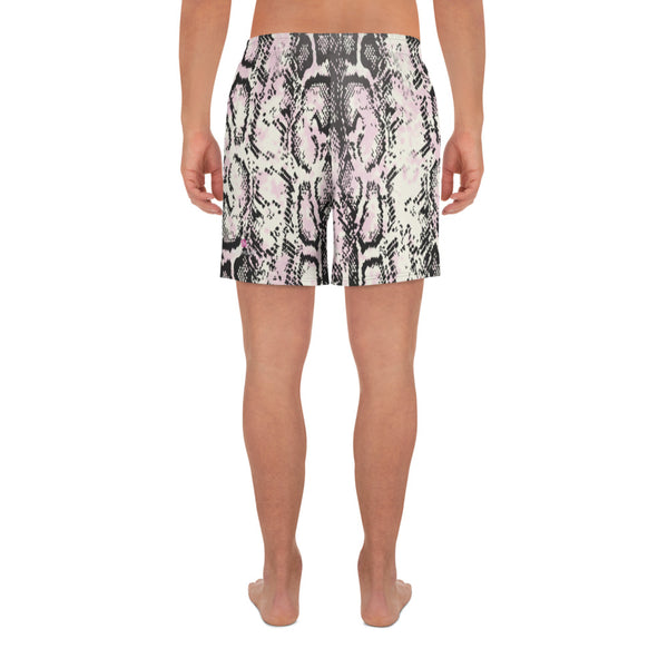 Snake Print Men's Long Shorts, Men's Athletic Long Shorts