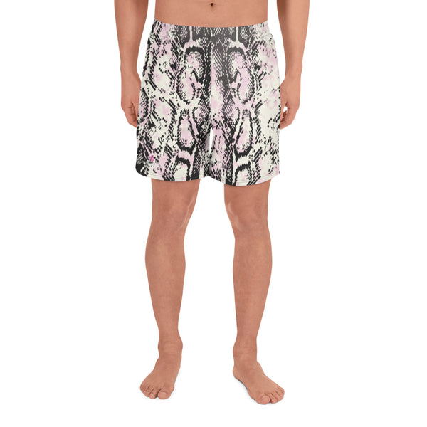 Snake Print Men's Long Shorts, Men's Athletic Long Shorts