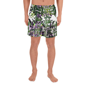 Tropical Print Men's Shorts, Best Men's Athletic Long Shorts