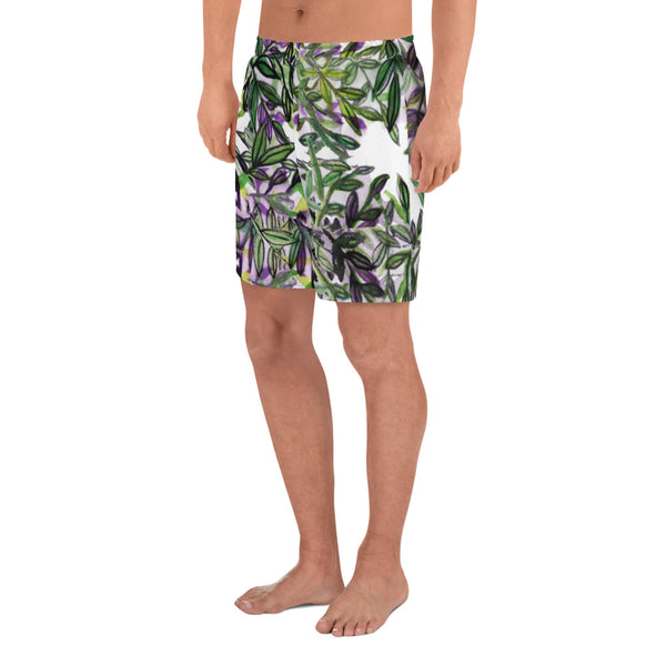 Tropical Print Men's Shorts, Best Men's Athletic Long Shorts