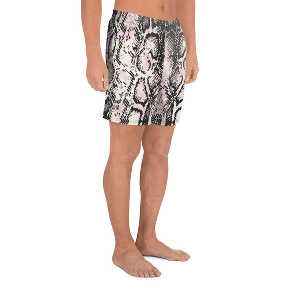 Snake Print Men's Long Shorts, Men's Athletic Long Shorts