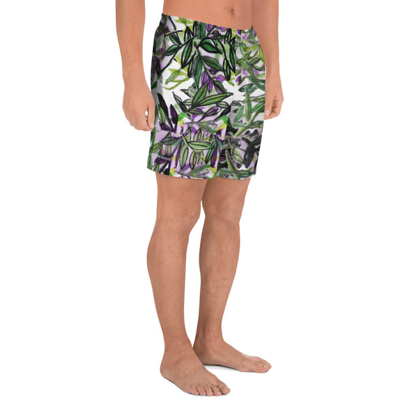 Tropical Print Men's Shorts, Best Men's Athletic Long Shorts